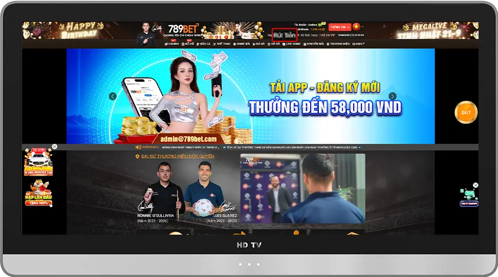 Rút tiền 789BET siêu nhanh về tài khoản